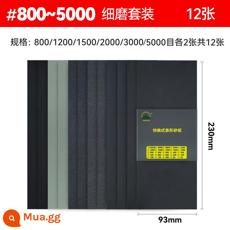 Đánh bóng dải dài giấy nhám đánh bóng siêu mịn 60-10000 tường lưới chịu mài mòn cát nước ngọc mẫu tấm đánh bóng - Bộ mài mịn (tổng cộng 12 ảnh) Mua 3 tặng 1 nếu không tham gia