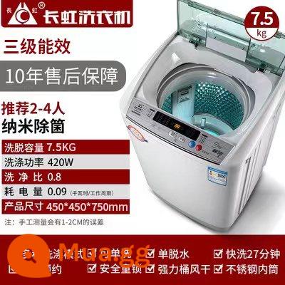 Changhong 8/9/10KG máy giặt gia đình hoàn toàn tự động sấy nhiệt 15kg công suất lớn máy giặt mini mâm giặt - 7,5kg Sấy không khí mạnh mẽ Khử trùng bằng Nano Bảo hành 10 năm