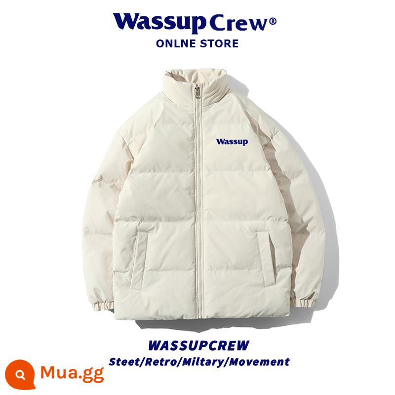 WASSUP CREW thương hiệu hợp thời trang nhỏ cao xuống áo khoác đệm bông thu đông mẫu cặp đôi nữ đệm bông áo khoác đệm bông áo khoác y - [2118]kaki