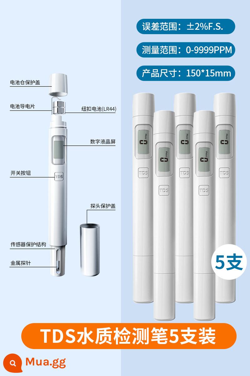 Bút phát hiện chất lượng nước TDS mạnh mẽ tại nhà uống nước máy độ chính xác cao dò đo chất lượng nước nhạc cụ 1848 - Phiên bản di động tiêu chuẩn của bút kiểm tra chất lượng nước 5 gói