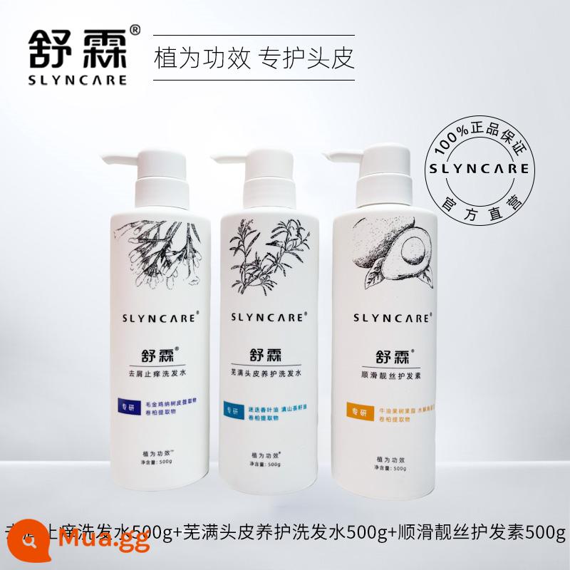 Dầu gội Shulin chính thức cửa hàng flagship lotion loại bỏ gàu và ngứa gàu net dầu gội chính hãng sữa kiểm soát dầu mạt - Phiên bản nâng cấp trị gàu chống ngứa + trị mạt và trị mụn + dầu xả, tổng cộng 3 chai lớn