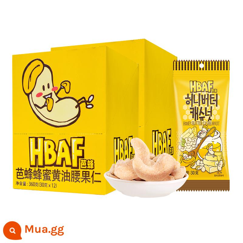 HBAF Barbee Original Tom Farm Hạnh Nhân Kem Mật Ong Hạnh Nhân Mù Tạt Các Loại Hạt Nhập Khẩu Hàn Quốc Hộp 12 Túi - [2 hộp + túi quà] Hạt điều vị kem mật ong 12 túi*2 hộp