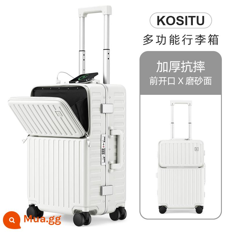 Vali Kosi kiểu mới của Đức có lỗ mở phía trước, cần kéo khung nhôm 24 inch, hộp mật khẩu du lịch nữ 20, nam lên máy bay 26 - Màu trắng [Ra mắt thương hiệu mới của Đức, nội dung nổi tiếng trên Internet, ngăn cách khô và ướt bên trong, dung tích lớn]