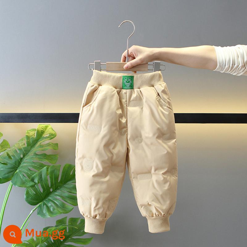 Quần dài trẻ em, lông vịt trắng, quần cotton bé trai, quần áo mùa đông bé gái, dày 3 lớp, đồ đôi mùa đông cho bé vùng Đông Bắc Trung Quốc - Mai trắng vịt xuống dày xuống quần cotton