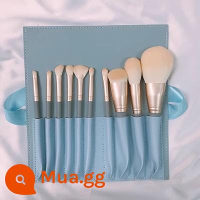 Authentic Cangzhou 9 món đầy đủ bộ cọ trang điểm cao cấp chính hãng siêu mềm dành cho sinh viên trang điểm giá cả phải chăng nghệ sĩ trang điểm Xiao Zishu - Lanqiao 10 cọ trần + gói cọ