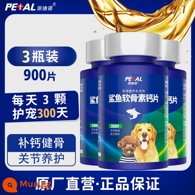 Padino Dog Shark Chondroitin Cat Pet Viên uống Canxi Bổ sung Canxi cho xương và khớp Chó con Chó lớn, vừa và nhỏ - 3 chai