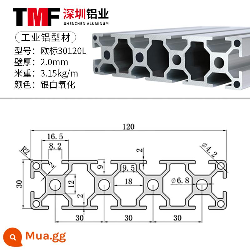 Vật liệu đùn nhôm công nghiệp 3030 Vật liệu đùn nhôm tiêu chuẩn Châu Âu Hợp kim nhôm 3060 profile ống vuông hợp kim nhôm khung thiết bị 3090 - Tiêu chuẩn Châu Âu 30120L