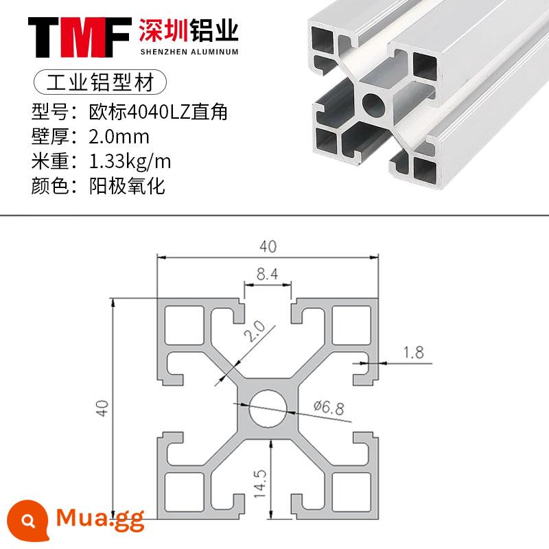 Nhôm định hình tiêu chuẩn Châu Âu Chất liệu nhôm 4040 dây chuyền 3030 khung công nghiệp phụ kiện bàn làm việc nhôm định hình hợp kim nhôm 2020 - Tiêu chuẩn Châu Âu 4040LZ góc vuông-2.0