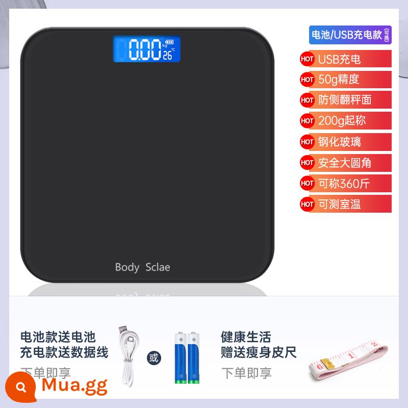 Cân điện tử tại nhà chính xác và bền bỉ độ chính xác cao đo trọng lượng cơ thể có thể sạc lại mỡ cơ thể quy mô nhỏ đo trọng lượng cơ thể 2288 - Cân chính xác/Xuanhei đi kèm thước dây 1,5m