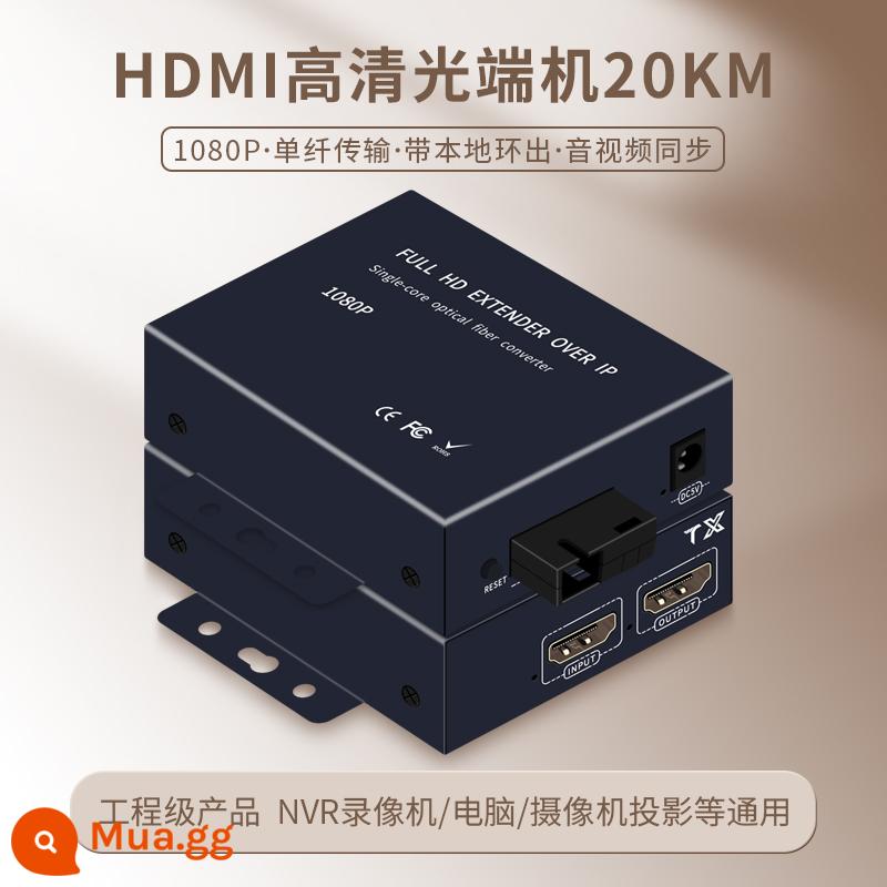 Giám sát máy thu phát quang ORPTICS FIBER MÁY KVM với Bàn phím USB Bàn phím 4K Âm thanh và Video High -định nghĩa Máy mở rộng sợi quang Bộ chuyển đổi màn hình bắn 20 km - Bộ thu phát quang HDMI SC cổng vuông 1 cặp có loop out 1080P