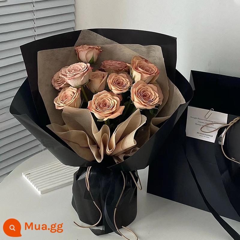 Retro Cappuccino Rose Bouquet Flower Express Hàng Châu Quảng Châu Thâm Quyến Thành phố Thượng Hải Giao hàng sinh nhật cho bạn gái - [Thời gian vui vẻ như đã hứa] 10 bông hồng cappuccino