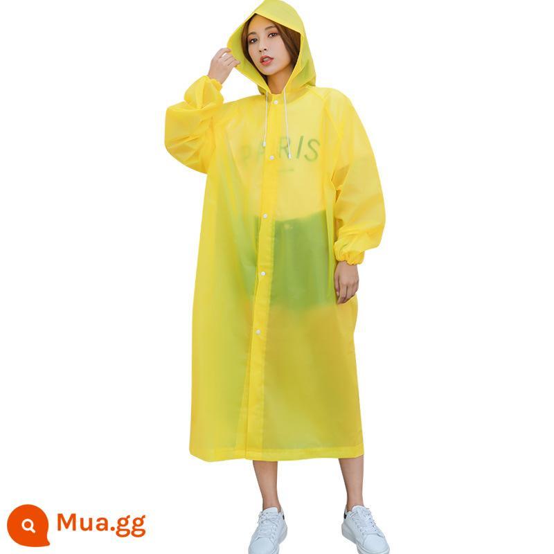 Áo mưa phiên bản dài dành cho người lớn eva dày toàn thân trẻ em di động không dùng một lần poncho tự đi xe đạp ngoài trời chống mưa - Mẫu đai người lớn màu vàng [mẫu dày]