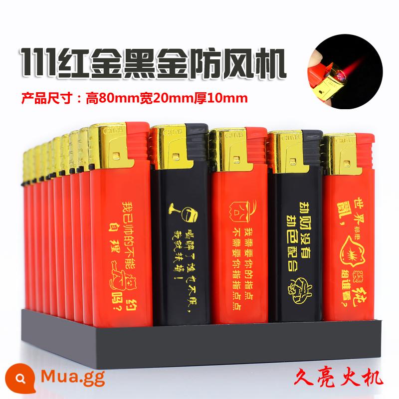 50 miếng dùng một lần bật lửa quảng cáo tùy chỉnh logo miễn phí vận chuyển đá mài kim loại vỏ sắt chống gió tùy chỉnh tùy chỉnh in ấn - Xanh đậm 111 đen đỏ Chống Gió.