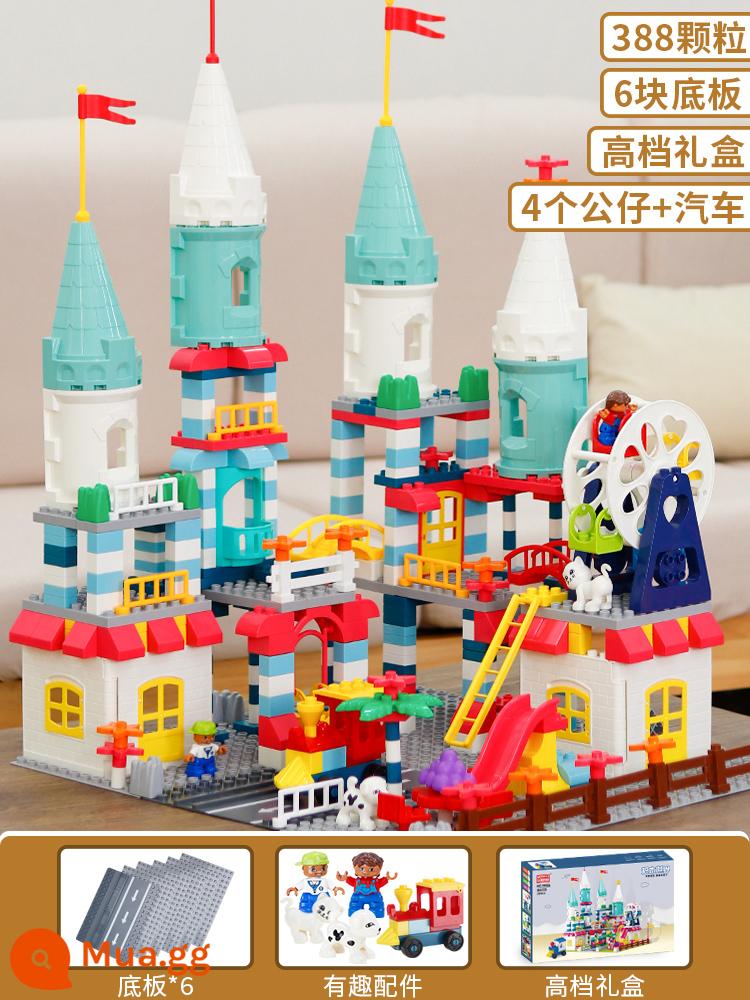 Trẻ Em Lego Khối Xây Bàn Lớn Hạt Trượt Xếp Hình Cho Bé Trai Và Bé Gái Đồ Chơi Số Lượng Lớn Trọng Lượng - [Hộp] màu xanh đậm 388 hạt lớn