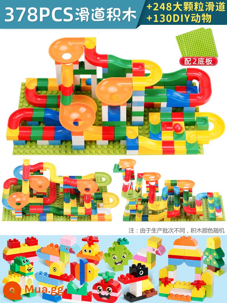 Trẻ Em Lego Khối Xây Bàn Lớn Hạt Trượt Xếp Hình Cho Bé Trai Và Bé Gái Đồ Chơi Số Lượng Lớn Trọng Lượng - 248 hạt lớn + 130 hạt lớn + tấm đáy