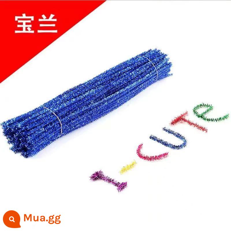 Kẽm đặc biệt xoắn dính bó hoa handmade DIY cà vạt rồng dính sáng tạo cho trẻ em đồ chơi giáo dục cha mẹ-con siêu dày đặc gốc lô hàng - 1 bó que xoắn màu xanh sapphire và lấp lánh