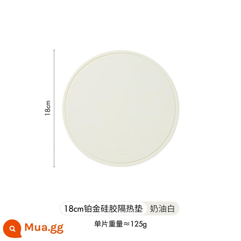 Thảm cách nhiệt bằng silicone meelyhome Thảm lót bàn ăn chống bỏng Thảm lót bát đĩa Thảm lót bát đĩa Thảm lót bàn ăn chịu nhiệt độ cao - Tấm lót đĩa cách nhiệt bằng silicon bạch kim 18cm [Trắng kem]