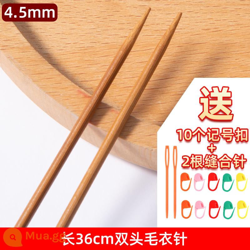 Len Kim Than Tre Kim Len Đan Dính Đan Áo Len Kim Móc Dụng Cụ Dính Đan Áo Len Khăn Bộ - 4 chiếc kim dài 36cm 4.5mm [mua 2 đôi được tặng 1 đôi] (túi quà đan miễn phí)