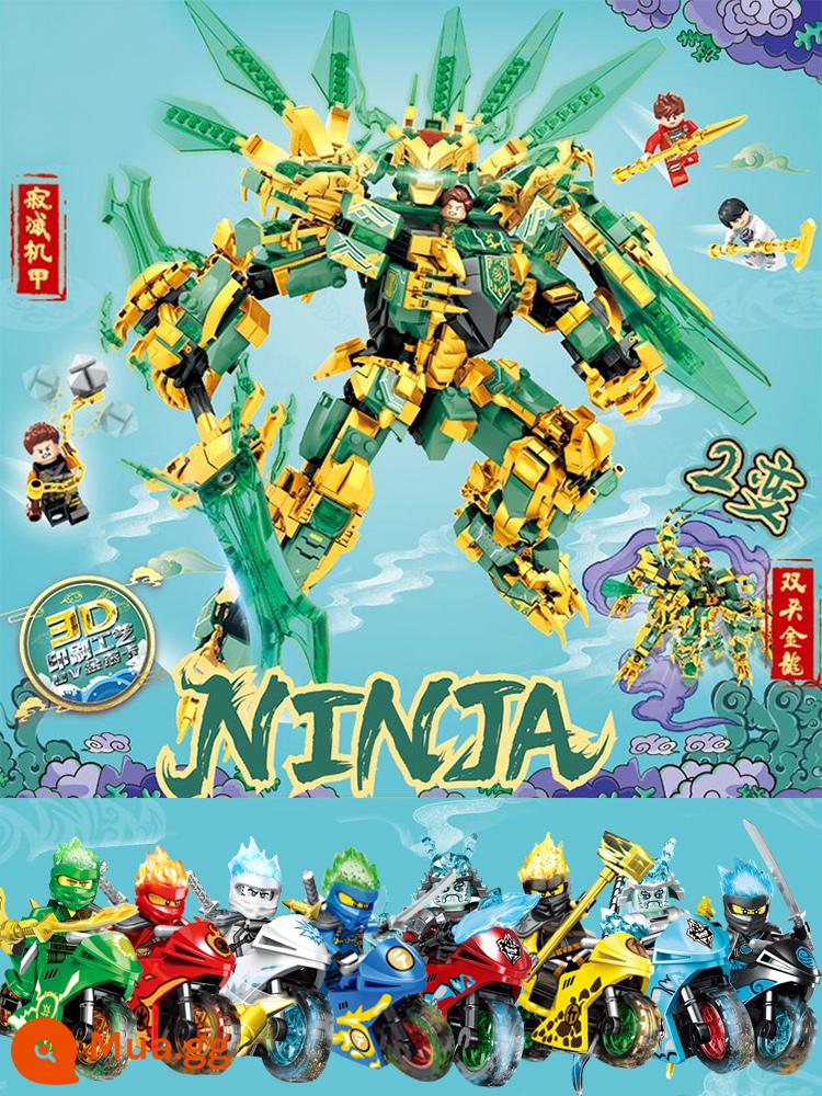 LEGO Phantom Ninja Series 2022 Sản Phẩm Mới Đồ Chơi Lắp Ráp Lloyd Zan Titan Mech Khối Xây Dựng Đồ Chơi Bé Trai - Mecha hủy diệt + 8 xe máy Ninja