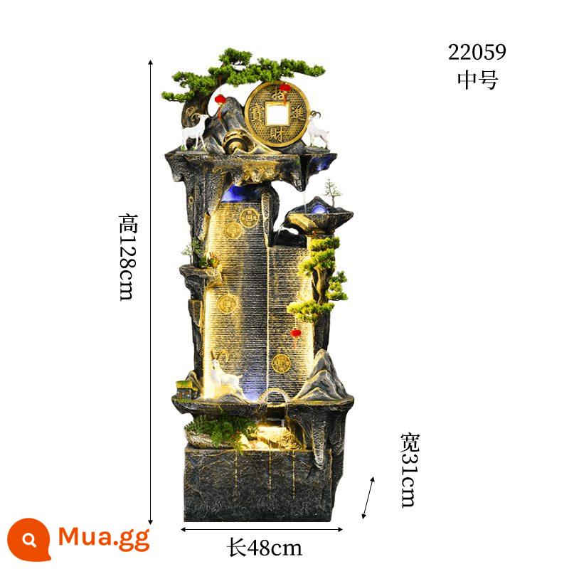 Non bộ đài phun nước bể cá trang trí phòng khách trong nhà văn phòng sàn tuần hoàn nước phong cảnh quà tặng khai trương may mắn - Y22059 chiều dài trung bình 48 chiều rộng 31 chiều cao 128CM