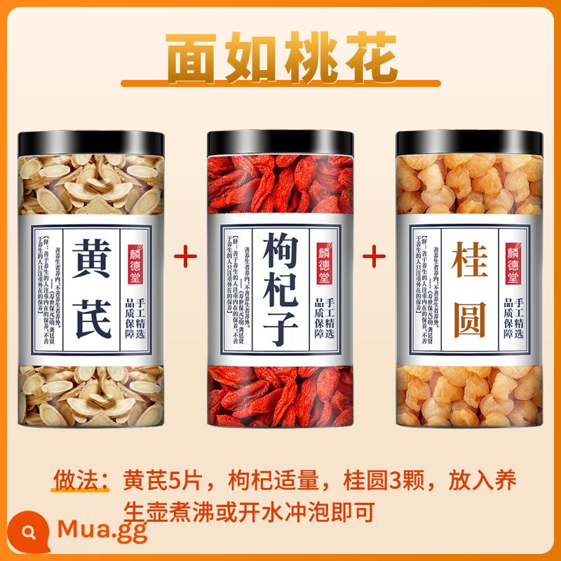 Xương cựa 500g dược liệu Trung Hoa chính hãng Minxian Codonopsis và nước trà Angelica kết hợp chính hãng để nuôi dưỡng và duy trì sức khỏe - [Mì như hoa đào] 1 lon xương rồng + 1 lon dâu tây + 1 lon nhãn 320g