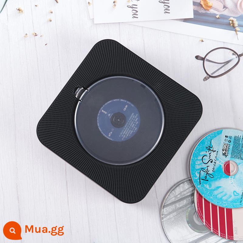 Rexitee Đầu CD Treo Tường Loa Bluetooth Retro Vinyl Đĩa CD Đĩa Nhạc Di Động Ins - Model sạc màu đen + nắp chống bụi + bộ phát Bluetooth