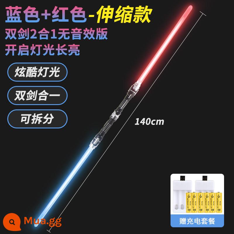 Ánh Sáng Saber Thanh Kiếm Laser Chiến Tranh Giữa Các Vì Sao Có Thể Thu Vào Không Đèn Ống Chính Hãng Đèn Laser Lên Dính Douyin Trang Đồ Chơi - Bộ sạc + 2 chiếc [đỏ + xanh] rút gọn - đèn không có hiệu ứng âm thanh