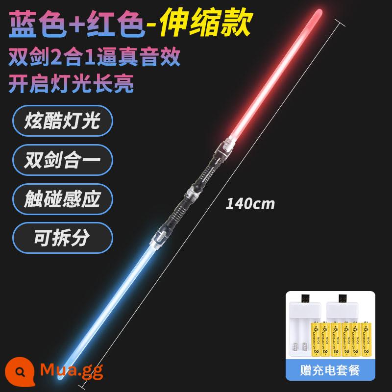 Ánh Sáng Saber Thanh Kiếm Laser Chiến Tranh Giữa Các Vì Sao Có Thể Thu Vào Không Đèn Ống Chính Hãng Đèn Laser Lên Dính Douyin Trang Đồ Chơi - Bộ sạc + 2 chiếc [đỏ + xanh] rút gọn - hiệu ứng ánh sáng và âm thanh (cảm biến cảm ứng)