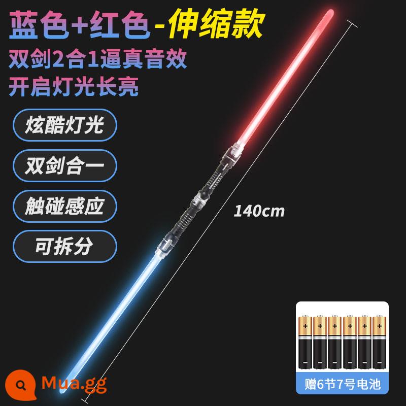 Ánh Sáng Saber Thanh Kiếm Laser Chiến Tranh Giữa Các Vì Sao Có Thể Thu Vào Không Đèn Ống Chính Hãng Đèn Laser Lên Dính Douyin Trang Đồ Chơi - 2 miếng [đỏ + xanh] 140cm có thể thu vào - hiệu ứng ánh sáng và âm thanh (cảm biến cảm ứng)