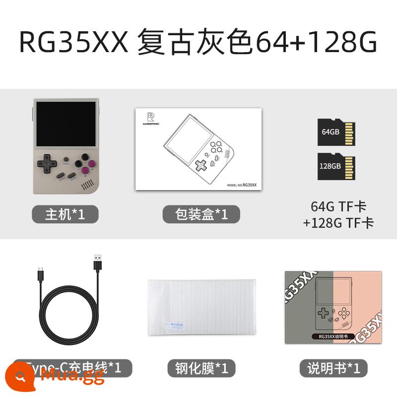 ANBERNIC RG35XX phong cách cổ điển máy chơi game arcade mini di động Gameboy GBA cầm tay tuổi thơ hoài cổ máy chơi game - RG35XX xám 64G+128G (8000+ trò chơi)