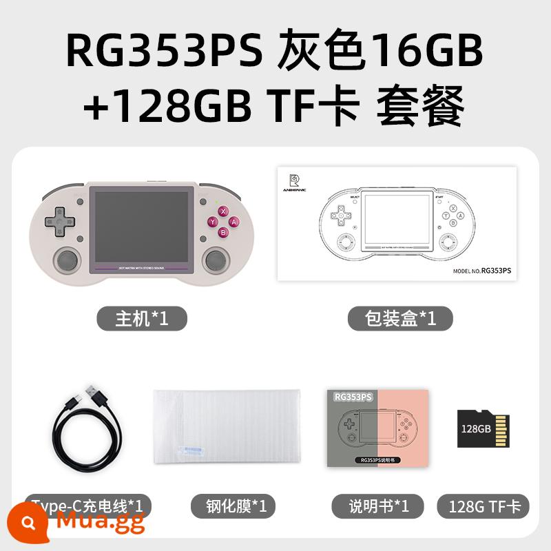 ANBERNIC RG353PS Phiên bản di động ngang Mã nguồn mở Máy chơi game cầm tay Arcade phong cách hoài cổ cổ điển có TV 2023 Quà tặng ngày lễ tình nhân mới của Trung Quốc cho bạn trai - Thẻ TF 16+128G màu xám cổ điển RG353PS (hơn 7000 trò chơi)