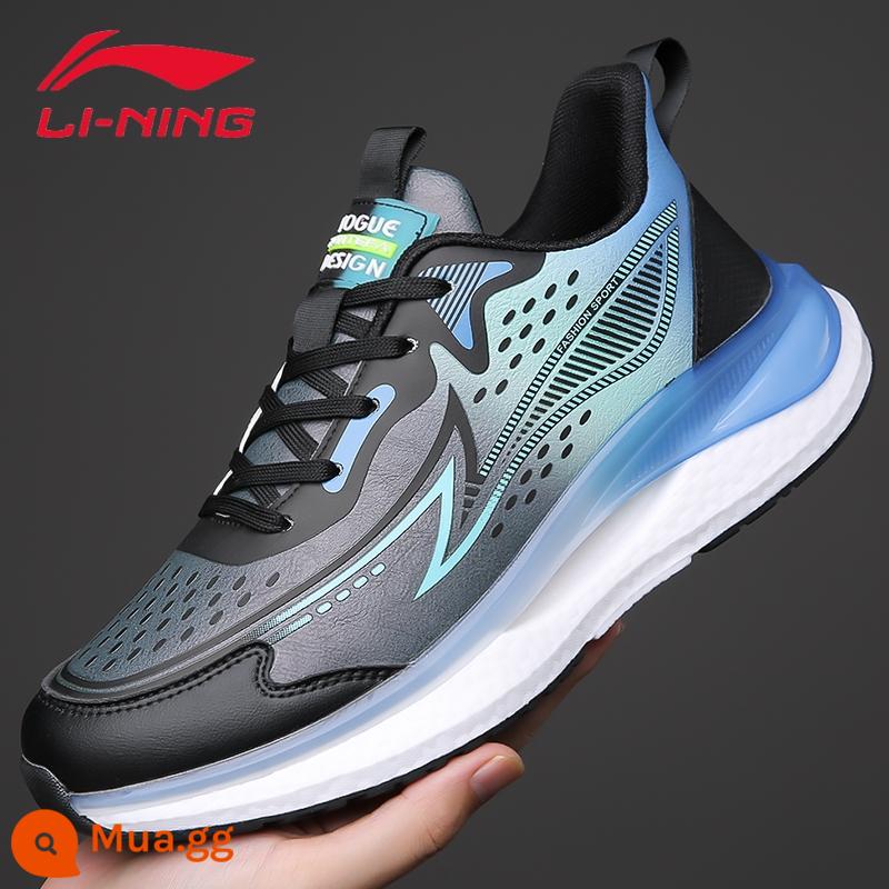 Giày Nam Li Ning Giày Thể Thao 2023 Mới Thu Đông Nhung Thoáng Khí Da Nhẹ Đa Năng Giảm Sốc Giày Chạy Bộ Thông Thường - L8281 da đen