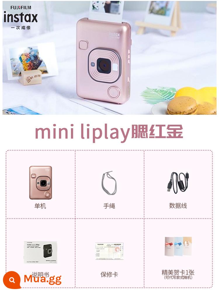 instax Fuji Polaroid mini LiPlay máy ảnh hộp quà có thể in evo máy in di động 90 - Vàng hồng, đăng ảnh nhận túi đựng đồ Fuji