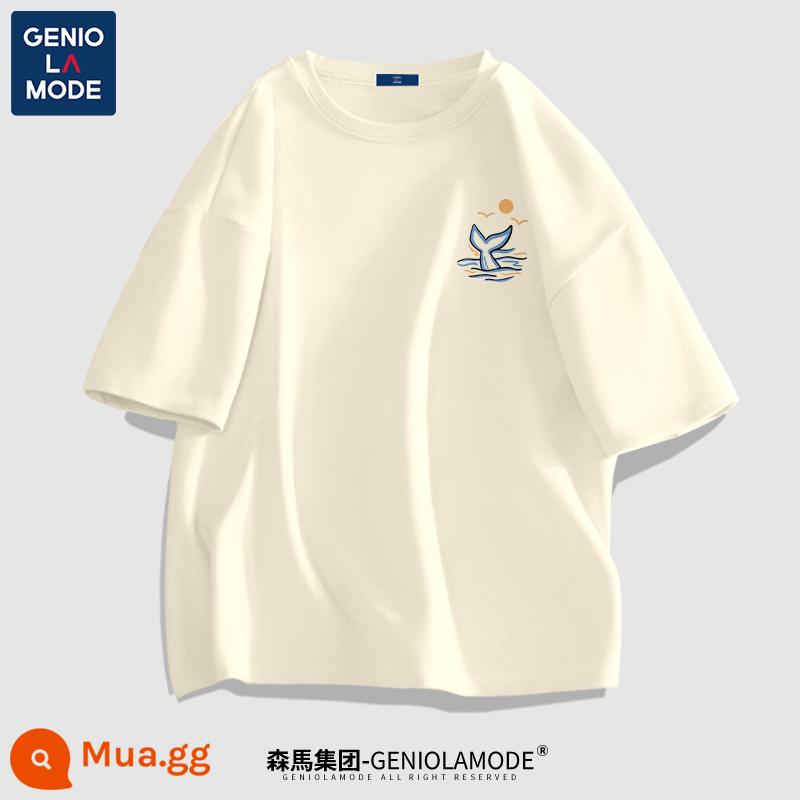 Semir Nhóm GENIOLAMODE mùa hè Mỹ retro tay ngắn nam cỡ lớn thủy triều thương hiệu cotton cặp đôi trang phục Áo Thun R - Qianmi (dấu đuôi cá heo z)