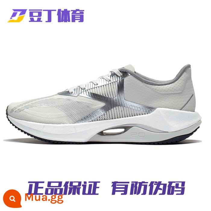 Li Ning Siêu Nhẹ 20 Chạy Bộ 2023 Nam Mới Đệm Thoáng Khí Độ Đàn Hồi Cao Thể Thao Và Giày ARBT001 - Bạc xám [hàng chính hãng không mã hóa]