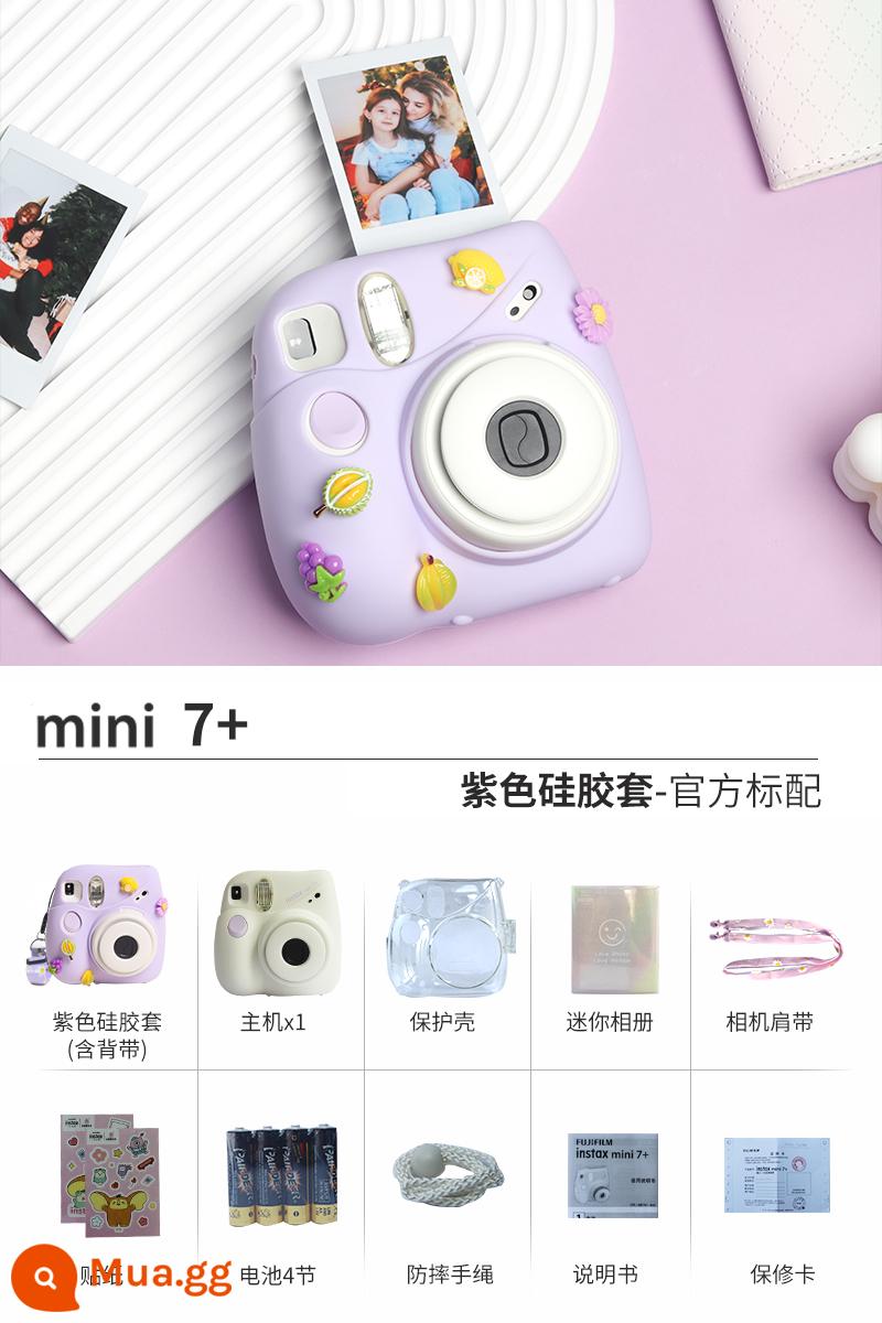 Máy ảnh lấy liền Fujifilm mini12 Máy chụp ảnh lấy liền mini7+ mini 11 - Vỏ silicon mini7+ màu trắng (trái cây tím)