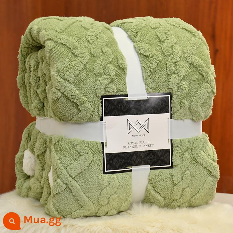 Chăn Sherpa Khăn choàng văn phòng Chăn em bé Ném chăn Taffeta Flannel Chăn Nap Chăn cho giường - Matcha xanh - nâng cấp thế hệ thứ hai và dày lên vào mùa đông