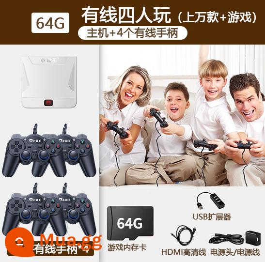 Máy chơi game gia đình Xiaobawang được kết nối với TV 2023 hộp trò chơi mới psp1 arcade King of Fighters Sega fc thẻ máy màu đỏ và trắng dành cho trẻ em Contra retro hoài cổ tay cầm đôi D103 - Đã nâng cấp phiên bản hàng đầu 64G [tích hợp hơn 12.000 trò chơi] bốn bộ điều khiển có dây