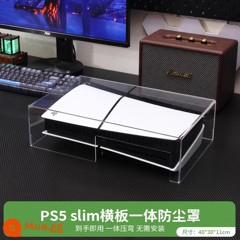 PS5slim phiên bản mỏng che bụi che tản nhiệt máy chủ thích hợp cho máy chơi game Sony bảo vệ acrylic trong suốt phụ kiện ngoại vi vỏ ngang và dọc phổ quát tích hợp chủ đề sáng tạo tay cầm - [Tiêu chuẩn PS5 Slim] Tấm che bụi ngang ·Uốn nóng một mảnh mà không cần cắt tay