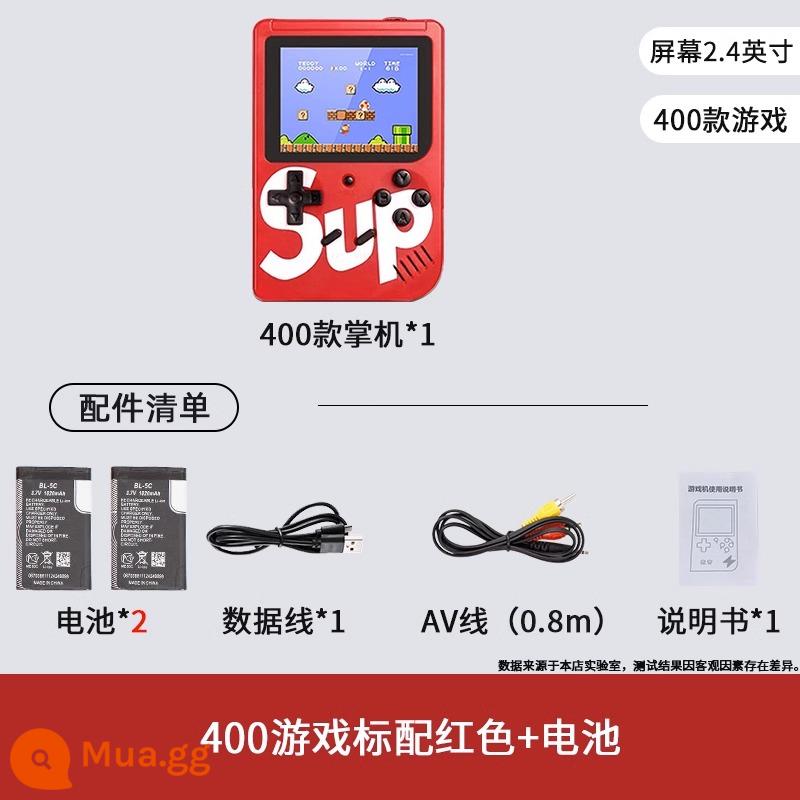 sup mới máy chơi game cầm tay retro cầm tay trẻ em hoài cổ cổ điển Nga psp mini cầm tay kiểu cũ đôi máy chơi game nhỏ Mario Quà tặng ngày trẻ em lòng bàn tay vuông tuổi thơ - 400 game chuẩn đỏ + pin