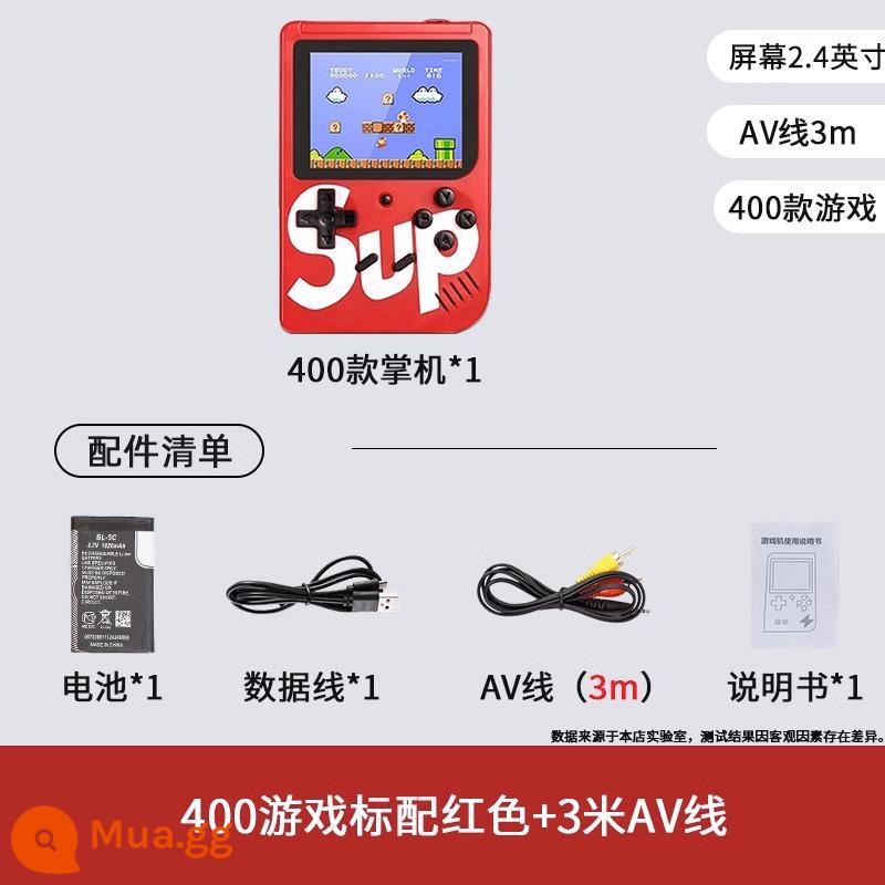 sup mới máy chơi game cầm tay retro cầm tay trẻ em hoài cổ cổ điển Nga psp mini cầm tay kiểu cũ đôi máy chơi game nhỏ Mario Quà tặng ngày trẻ em lòng bàn tay vuông tuổi thơ - 400 game tiêu chuẩn đỏ + cáp AV 3m