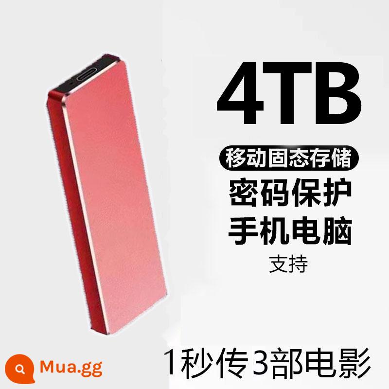 Ổ cứng di động siêu mỏng chính hãng chính hãng 8T tốc độ cao 2000GB dung lượng lớn 1T ổ cứng điện thoại di động máy tính lưu trữ thể rắn - 4TB [đỏ] [mã hóa bảo mật + đọc và ghi tốc độ cao 3.0 + chip tốc độ cao thế hệ thứ 10]