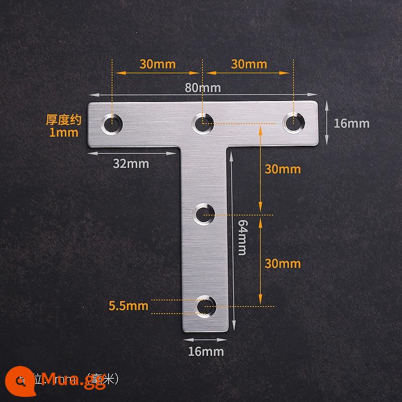 Mã góc dày bằng thép không gỉ cố định 90 độ khung cố định góc phải tổng thể tủ gia cố phụ kiện góc tường tủ inox - Mã góc loại T 80*80 10 miếng [gửi phiên bản dày kèm theo ốc vít]