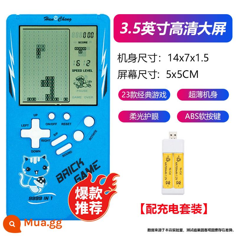 2023 Máy Chơi Game Mới Cầm Tay 4.1 Inch Tetris Máy Chơi Game Màn Hình Lớn 8090 Vintage Retro Hoài Cổ Tuổi Thơ Hoài Cổ Phát Triển Câu Đố Cho Trẻ Em Máy Chơi Game Tetris Cầm Tay Máy Tính Nhỏ - [90% người dùng chọn] Màu xanh 3,5 inch (có bộ sạc) 23 game