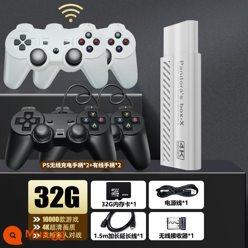 HD Pandora 2023 bảng điều khiển trò chơi mới có TV tại nhà ps5 arcade vua máy bay chiến đấu cần điều khiển tay cầm hộp trò chơi đôi xbox nintendo trẻ em hoài cổ fc mario gba cho bạn trai - Pandora 32G 10.000 trò chơi, tay cầm không dây sạc PS kép + tay cầm có dây kép