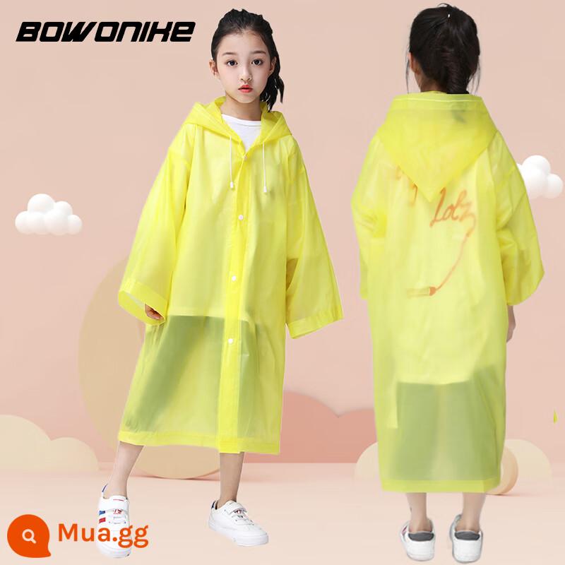 Áo mưa poncho dành cho nam và nữ dành cho người lớn không dùng một lần của Bovonik áo khoác dài thông thường không thấm nước áo mưa đặc biệt dành cho nữ - [Mẫu trẻ em] màu vàng