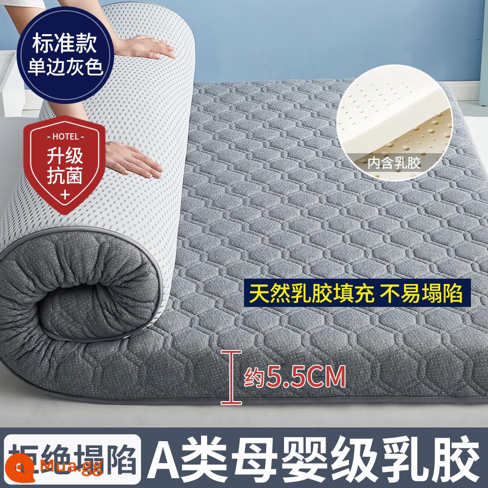 Nệm cao su đệm nhà dày ký túc xá sinh viên đơn chiếu tatami thảm xốp cho thuê chăn đặc biệt - (Độ dày: khoảng 5.5cm) Lưới lục giác - xám [Áo công nghiệp 5 lớp mủ siêu dày + Vải kháng khuẩn, chống mạt loại A]