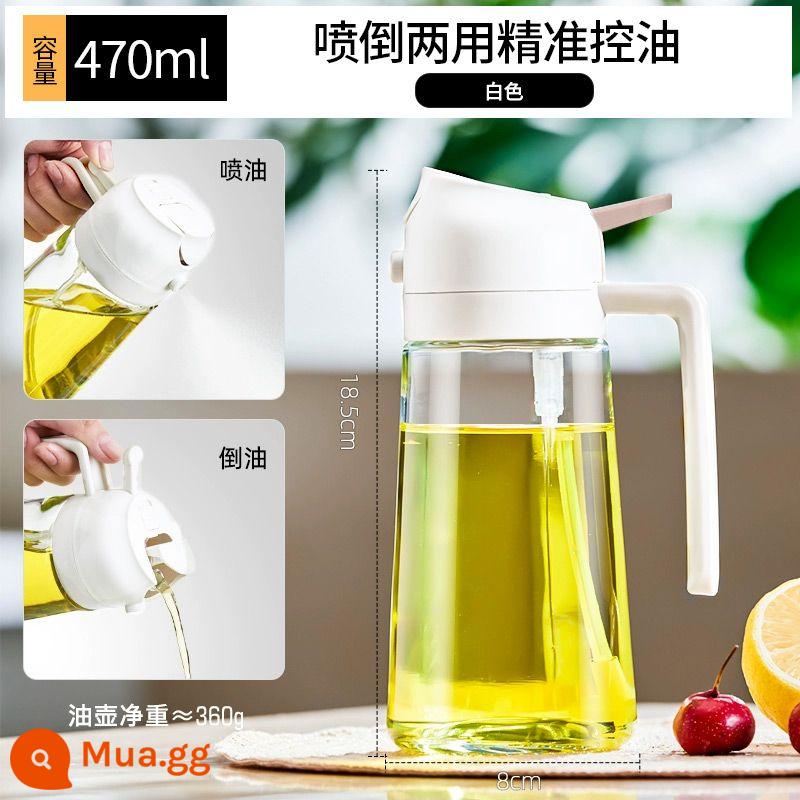 Weiquan hét lên chai dầu nồi dầu gia vị nước tương giấm chai dầu mè PP5 hộ gia đình thùng dầu nhà bếp nhựa chống rò rỉ phun dầu - Chai xịt dầu đa năng mới Jiaoyu White 470ml đi kèm [phun ngược đa năng] và đi kèm giấy nhãn