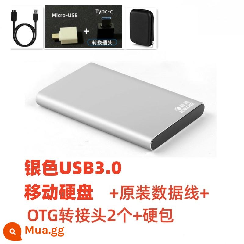 Kede ổ cứng di động 2t điện thoại di động máy tính ổ cứng 1t di động tốc độ cao 320g ổ cứng cơ thể rắn mã hóa 500g - Kim loại {bạc}+gói quà tặng