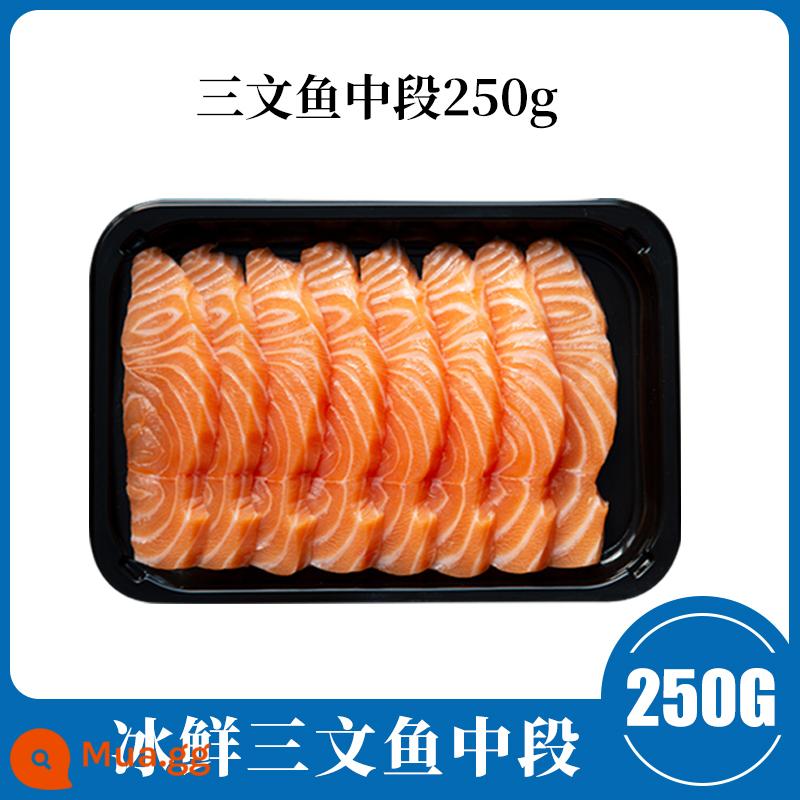 Ba món ngon từ cá hồi Na Uy, sashimi phi lê tươi sống, cắt sống nguyên con đông lạnh, miễn phí vận chuyển, sashimi, vận chuyển SF - Phần giữa 250g